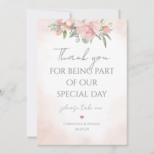 Dank je dat je deel uitmaakt van onze dag Bloemige Kaart (Voorkant)