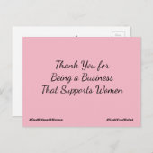 Dank je dat je een bedrijf bent dat vrouwen steunt briefkaart (Voorkant / Achterkant)
