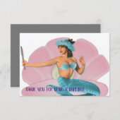 DANK JE DAT JE EEN DARLING BENT!  Zeemeermin Bedankkaart (Voorkant / Achterkant)