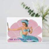 DANK JE DAT JE EEN DARLING BENT!  Zeemeermin Bedankkaart (Staand voorkant)