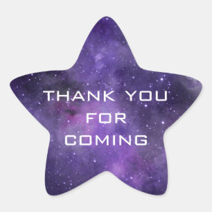 Dank je dat je gekomen bent Galaxy Space Verjaar Ster Sticker