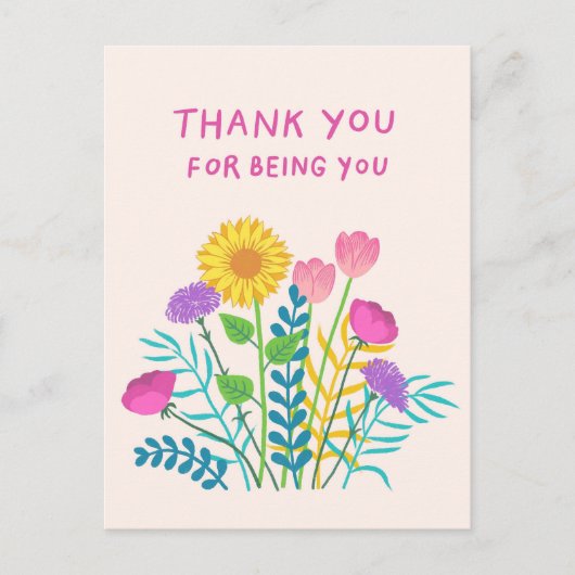 Dank je dat je jezelf bent briefkaart (Voorkant)