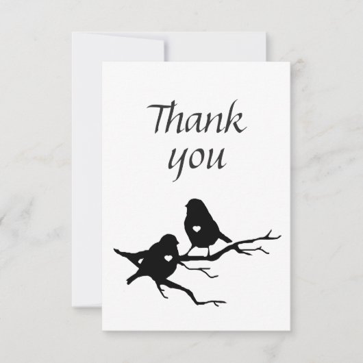 Dank je dat je kleine vogelsilhouette op Branch he Bedankkaart (Voorkant)
