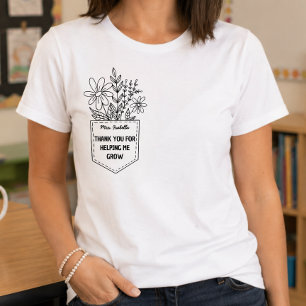 Dank je dat je me hebt geholpen om bloemige zak te t-shirt