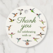 Dank je dat je met ons mee feest kolibrie bedankjes labels (Voorkant)
