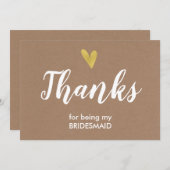 Dank je dat je mijn bruidsmeisje bent kaart | Kraf (Voorkant / Achterkant)