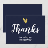 Dank je dat je mijn bruidsmeisje bent kaart | Mari (Voorkant / Achterkant)