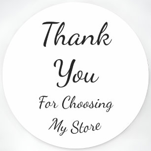 Dank Je Dat Je Mijn Winkel Cursive Aangepast Hebt Ronde Sticker