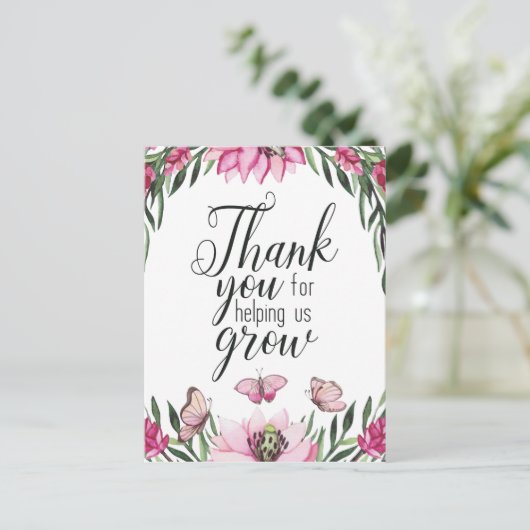 Dank je dat je ons hebt geholpen groeien - briefkaart (Staand voorkant)