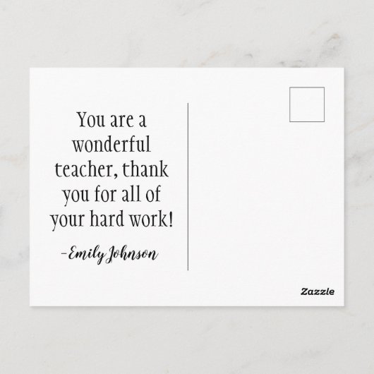 Dank je dat je ons hebt geholpen groeien - briefkaart (Achterkant)