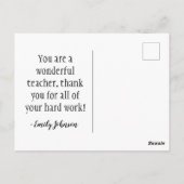 Dank je dat je ons hebt geholpen te groeien -  briefkaart (Achterkant)