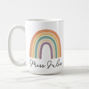 Dank je docent - Pastel Regenboog Design Mok Perso