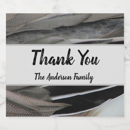 Dank je Duck Feather Foto Modern Appreciance Bier Etiket (Enkel label)