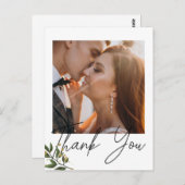 Dank je Elegante Chic Foto Briefkaart (Voorkant / Achterkant)