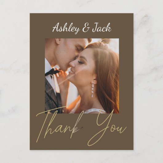 Dank je Elegante Chic Foto Postkaart (Voorkant)