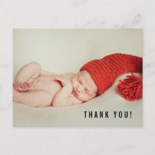 Dank je en aankondigingsfoto geboorte baby briefkaart