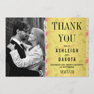 Dank je Fabulous Modern Hot Pink Flamingo's Bedankkaart