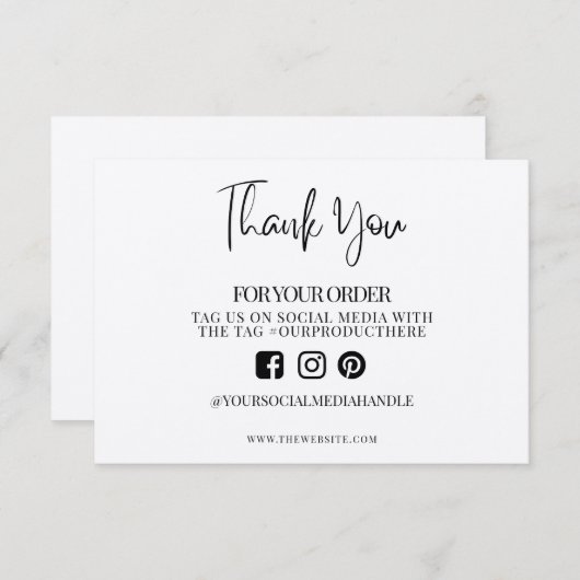 Dank je Fancy Calligraphy Custom Media Insert (Voorkant / Achterkant)