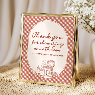 Dank Je Favoriete Baby Q BBQ Koppel Baby Shower Poster