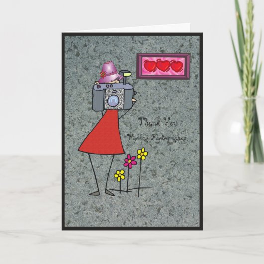 Dank je  Fotograaf Trouwdag Bedankkaart (Voorkant)
