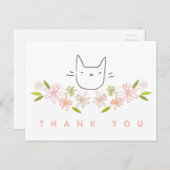 "Dank je" Garden Cat in de Chrysanthema Briefkaart (Voorkant / Achterkant)