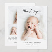Dank je geboorte Aankondiging Newborn Fotokaart (Voorkant / Achterkant)