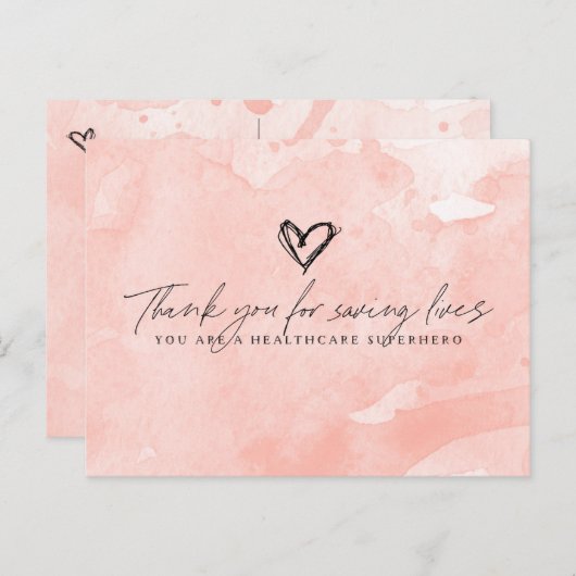 Dank je Gezondheidszorg Superheld Briefkaart (Voorkant / Achterkant)