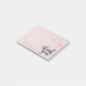 Dank Je Goud Liefde Hart Roze Marmer Post-it® Notes (Schuin)