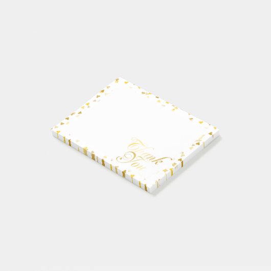 Dank Je Gouden Harten Post-it® Notes (Schuin)