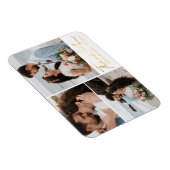 dank je , goudkalligrafie bruiloft foto collage magneet (Rechterzijde)