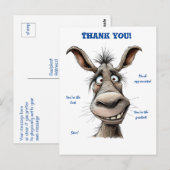 Dank je grapjes ezel ansichtkaart briefkaart (Voorkant / Achterkant)