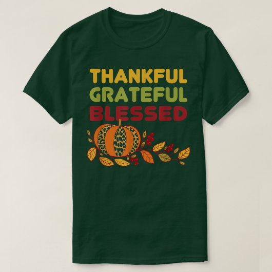 Dank je Grateful Blessed Shirt Leopard Pumpkin (Design voorkant)