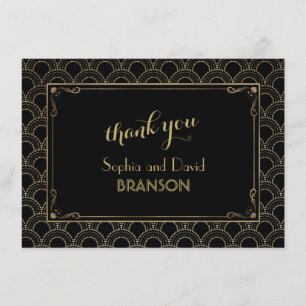 Dank je, Great Gatsby Vintage Art Deco Bruiloft Bedankkaart