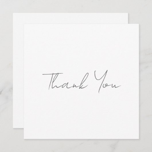 Dank Je Grijs Handgeschreven Klassiek Chic Wit Feestdagenkaart (Voorkant / Achterkant)