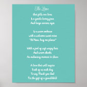 Dank je grootmoeder. Grootouder gedicht blauw Poster (Voorkant)