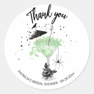 Dank je Halloween Cocktail Bruidsfeest Ronde Sticker