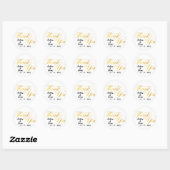 dank je hart goud ronde sticker (Vel)