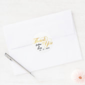 dank je hart goud ronde sticker (Envelop)