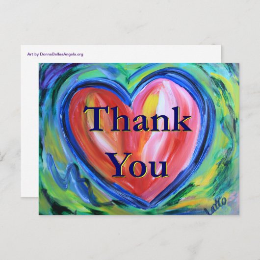 Dank je hart kunst ansichtkaart briefkaart (Voorkant / Achterkant)