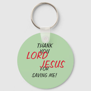 “Dank Je HEER JESUS Dat Je Me Gered Hebt!” Groen Sleutelhanger
