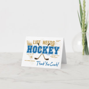 Dank Je Hockey Coach Leven Heeft Hockey Nodig Bedankkaart