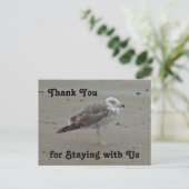 Dank je Huur van strandhuis Geschilderde meeuw Briefkaart (Staand voorkant)