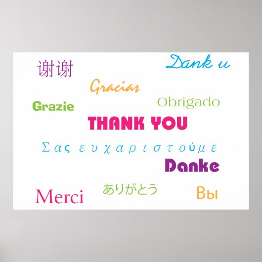 Dank je in vele talen Poster (Voorkant)