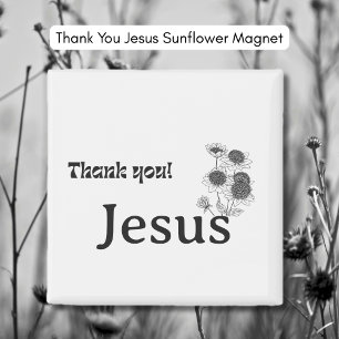 Dank Je Jezus Zonnebloem Magneet