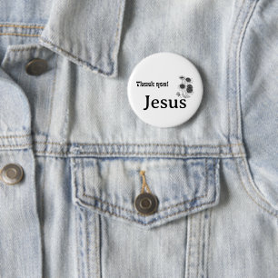 Dank Je Jezus Zonnebloemen Zwart Wit Christelijk Ronde Button 5,7 Cm