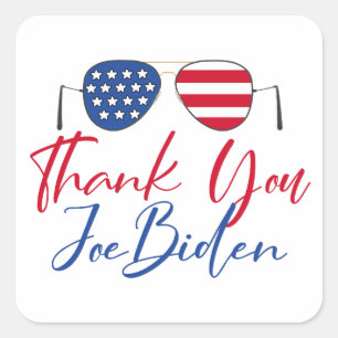 Dank je Joe Biden Vierkante Sticker