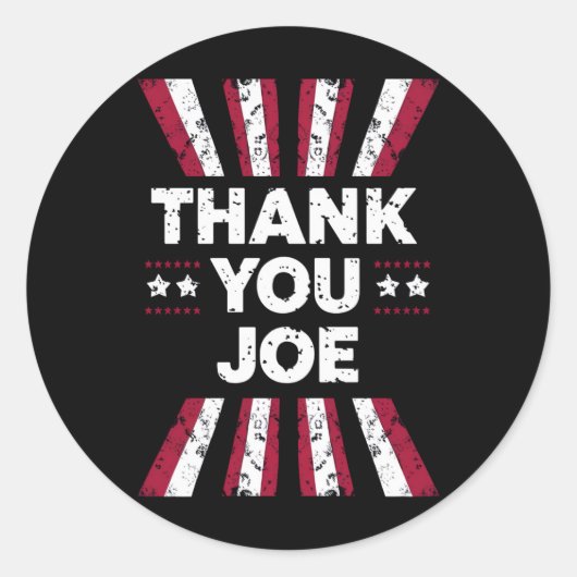 Dank je Joe president Biden Ronde Sticker (Voorkant)