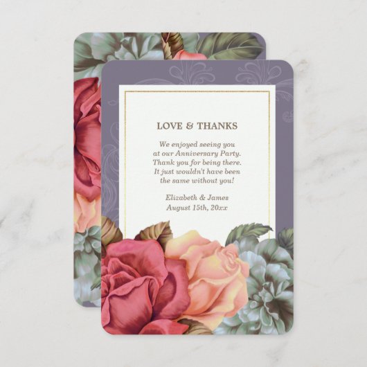 Dank je Jubileum platte Kaarten (Voorkant / Achterkant)