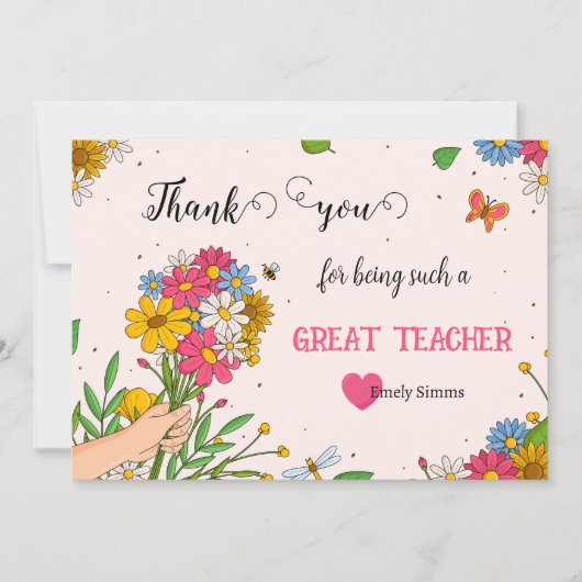 Dank je Kaart Bouquet (Voorkant)