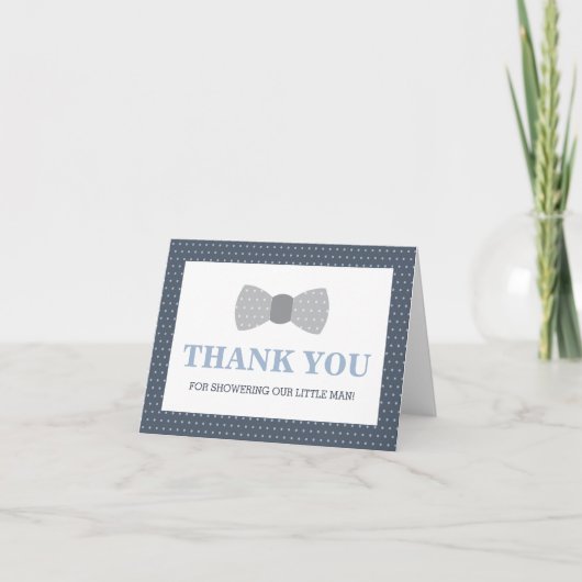 Dank je kaart, klein Man, boog Stropdas Bedankkaart (Voorkant)